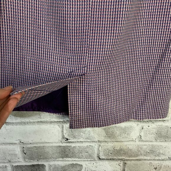 Vintage Geometric Houndstooth Knee Length Pencil Skirt - Picture 6 of 12